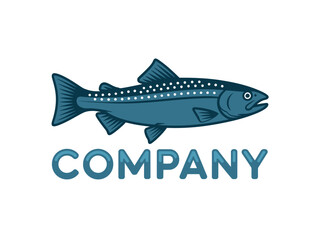 Fototapeta premium Blue Fish Company Logo Design