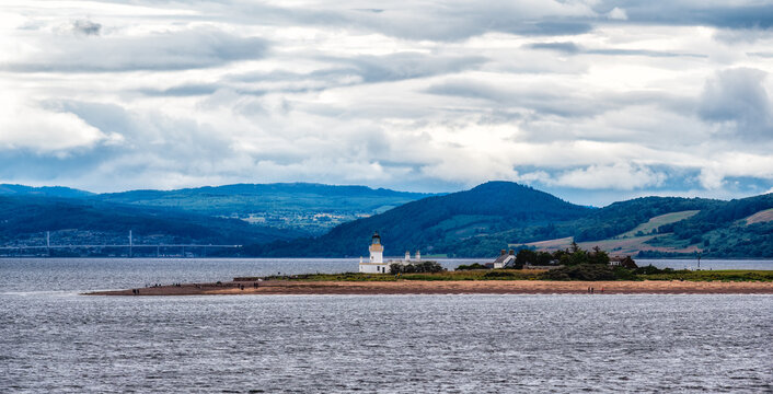 Chanonry Lighthouse on the Black Isle, Chanonry Point, East Coast of Scotland.