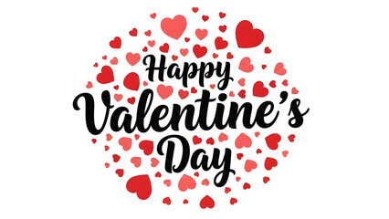 Happy valentine s day greeting with red hearts