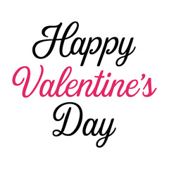 Romantic happy Valentine’s Day handwritten calligraphy lettering