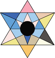 Heavy geometric abstraction using sharp edged shapes