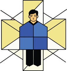 Swiss visual grid with strong structural geometry