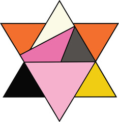 Angular geometry arrangement in brutalist tone