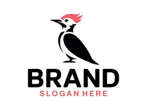 Modern Woodpecker Brand Logo Design Template