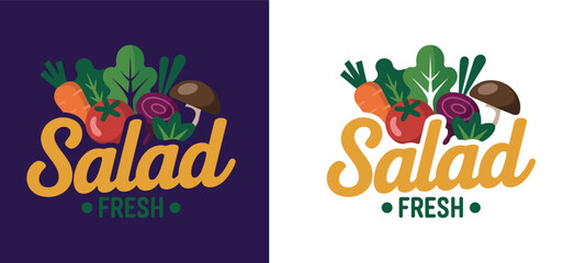 Colorful Salad Fresh Logo Designs