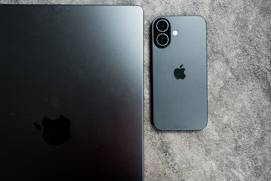 Bangkok, Thailand - December 18, 2025 : New iPhone 17, A19 chip, 5-core GPU. Super Retina XDR display and Macbook.