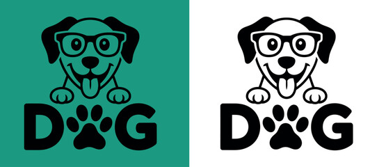 Fototapeta premium Playful Dog Logos with Glasses