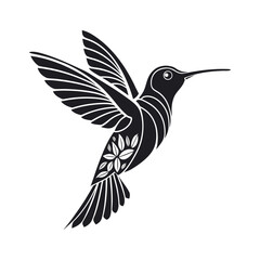 Obraz premium Elegant Hummingbird Silhouette Illustration