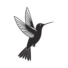 Obraz premium Flying Hummingbird Silhouette Vector Illustration