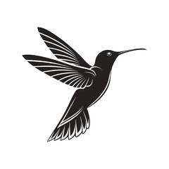 Fototapeta premium Elegant Hummingbird Silhouette Illustration in Flight