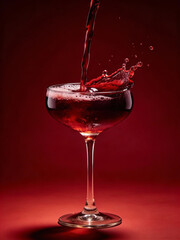 Valentine Cocktail Glass With Splash Motion