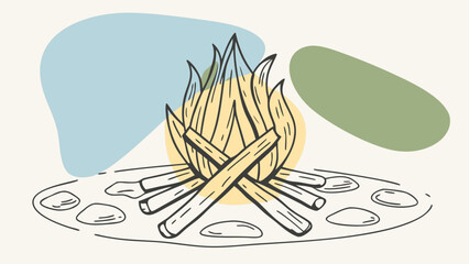 Modern abstract illustration featuring a blend of sharp geometric angles and smooth curved lines, vibrant colors