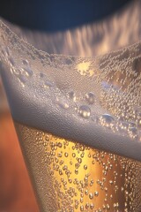 close up of beer bubbles