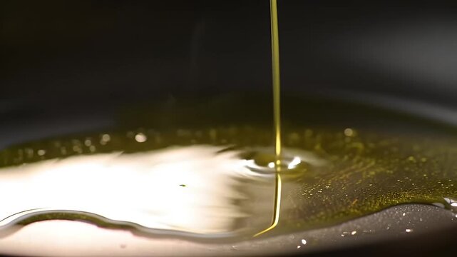 Oil Pouring in Pan.