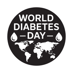 World diabetes day emblem a global awareness symbol with water droplets