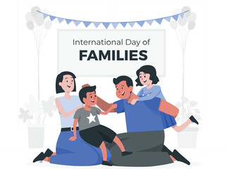 International Day of Families with happy family cartoon people des