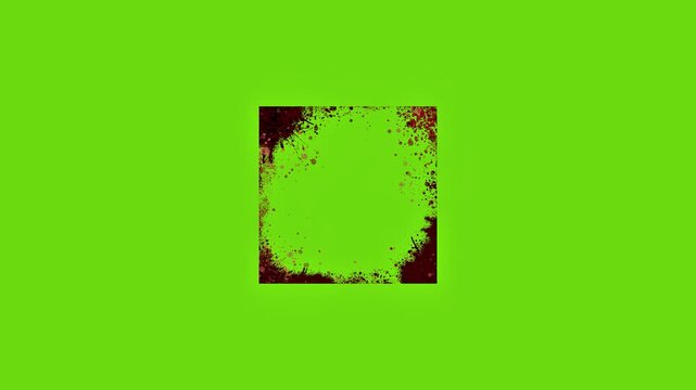 Vibrant green screen with dynamic red splatter effect
