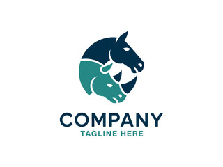 Modern Horse and Pig Logo Design for Company Branding and Identity