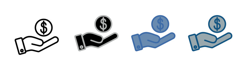 
selling icon set multiple style collection with hand and money design