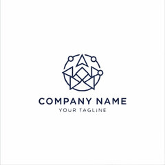 Fototapeta premium Abstract Geometric Logo Design with Interconnected Circles and Arrows.