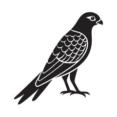 Flat Style Kestrel Perched Hunting Bird Silhouette