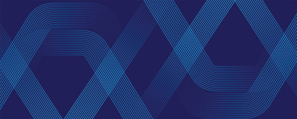 Digital futuristic technology concept with hexagon pattern.  Digital hexagonal blue abstract background. Geometric stripe line art design for poster, brochure, cover, banner, website, header
