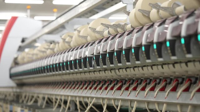 Automated Textile Spinning Machine in Factory