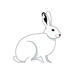 A simple line drawing of a white rabbit sitting down.