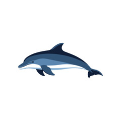 Fototapeta premium A sleek blue dolphin gracefully swimming through clear water.