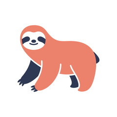 Obraz premium Adorable friendly sloth character vector illustration.