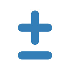 Obraz premium Blue plus and minus symbols representing addition and subtraction concepts.