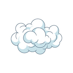 Cartoon cloud or smoke puff illustration on white background 1.