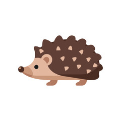 Cute cartoon hedgehog illustration with brown quills and light brown face.