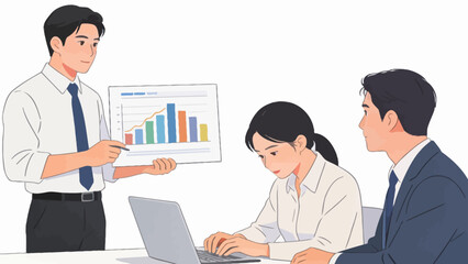 Fototapeta premium Business meeting with data presentation