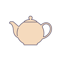 Elegant beige teapot with a lid and handle ready for brewing tea.