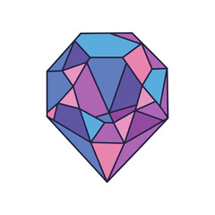 Geometric Gemstone Faceted Crystal Abstract Design.