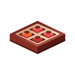 Valentine Chocolate Gift Box With Heart Shapes