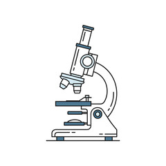 Illustration of a scientific laboratory microscope for research and discovery.