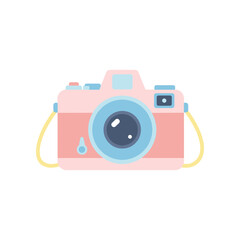 A charming pink camera with a playful vintage aesthetic.