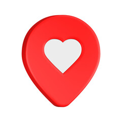 pin love 3d rendering icon red color