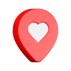 pin love 3d rendering icon red color