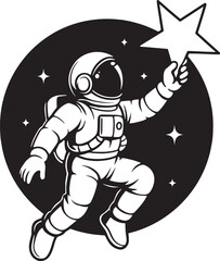 Vector Astronaut Holding a Star © DIGITAL CARBINE