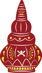 Gach Kouto Sindoor Box, Red Kumkum Pot for Bengali Wedding Rituals element design