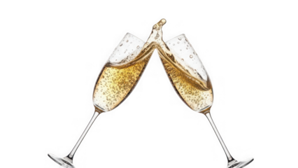 Champagne flutes toasting