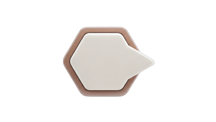 Hexagonal Arrow Button Pointing Right on White Background