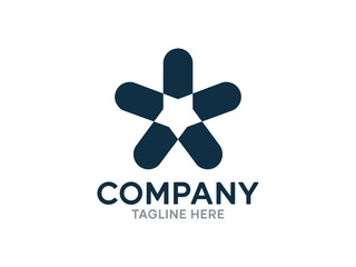 Modern Business Logo Template Design with Dark Blue Color and Minimalist Style Elements