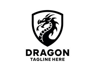 Dragon Logo Design with Shield