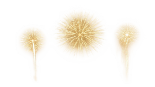 Golden sparkler fireworks set - Powered by Adobe