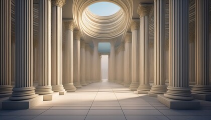 classical colonnade 3d render