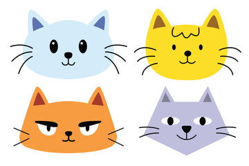 Cat face cartoon for illustration, print and element